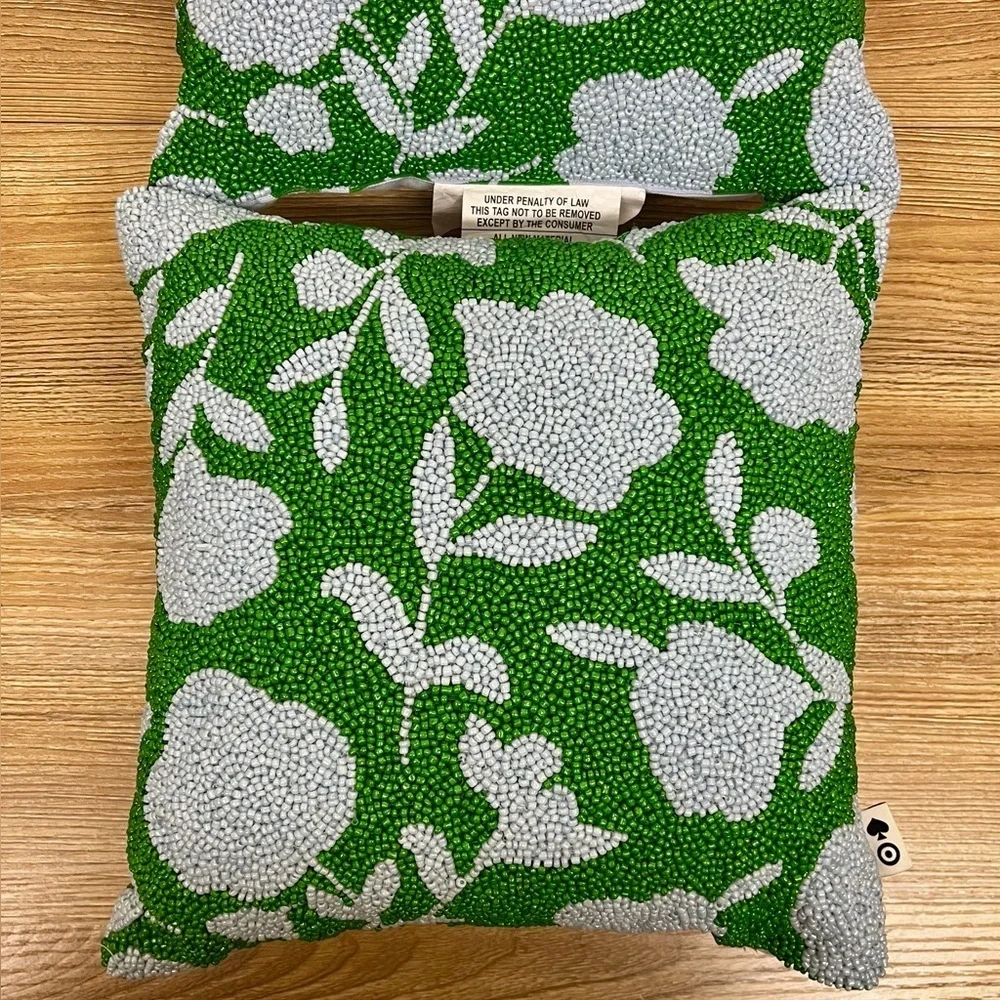 Kate Spade  x Target Set of 2 NWT Beaded Floral Throw Pillow